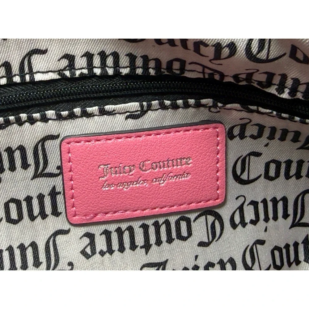 Juicy Couture Hobo Bag Juicy In Bloom Powder Blush Pink Velour Floral‎ Y2K